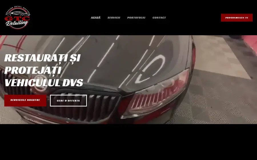 GTC Auto Detailing website, built by PhilRanJam for a nettoyage automobile business